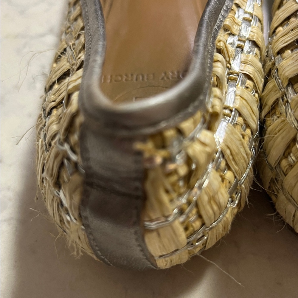 Tory Burch Woven Beige and Metallic Flats - Picture 6 of 8